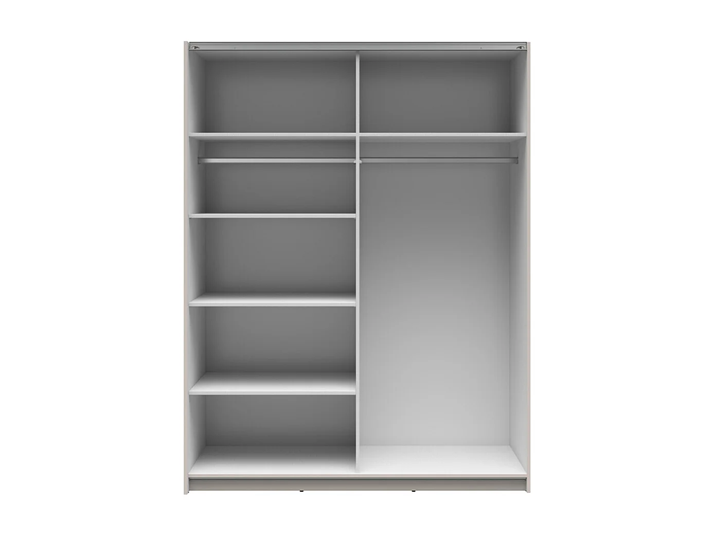 Armoire placard à 2 portes coulissantes coloris Beige Kashmir - Longueur 153,5 x Profondeur 60 x Hauteur 195,5 cm