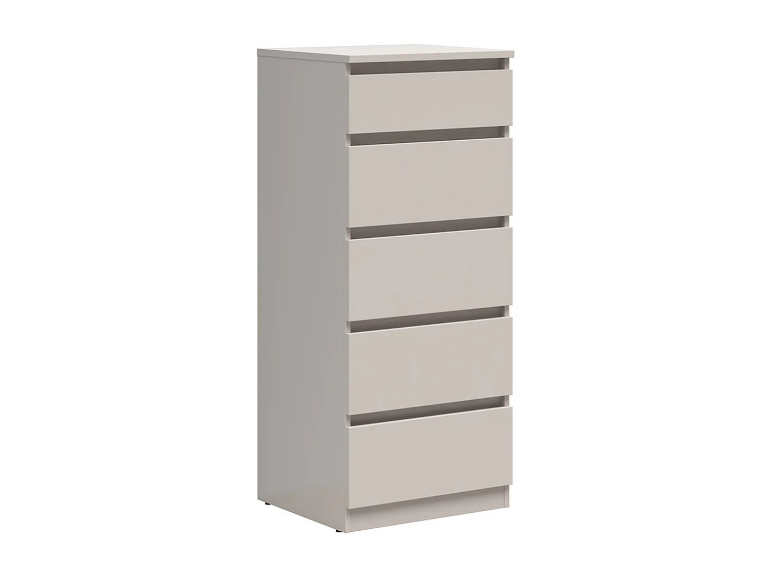 Chiffonier de 5 tiroirs commode meuble de rangement coloris Beige - Longueur 50 x Profondeur 45 x Hauteur 115 cm