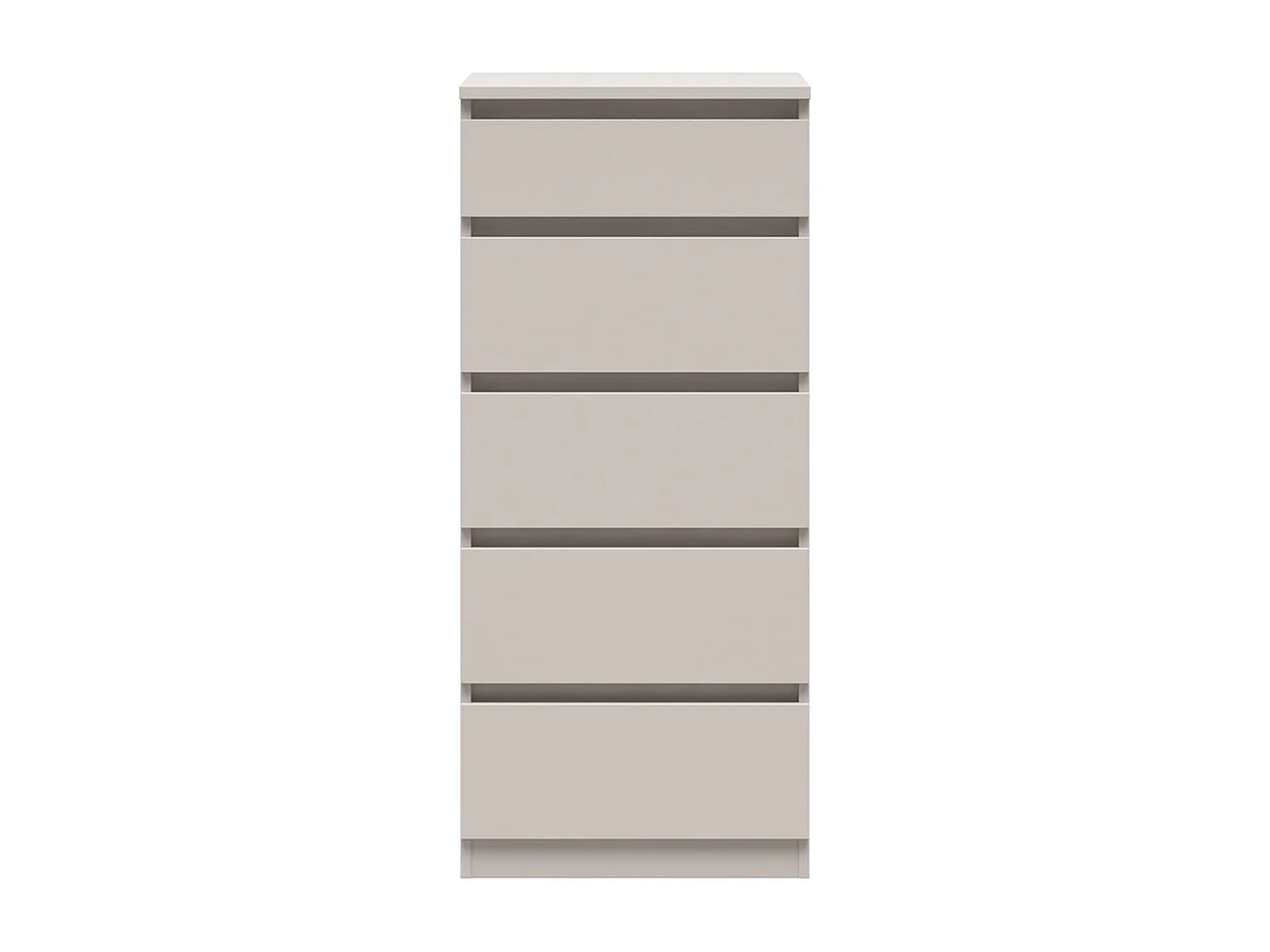 Chiffonier de 5 tiroirs commode meuble de rangement coloris Beige - Longueur 50 x Profondeur 45 x Hauteur 115 cm