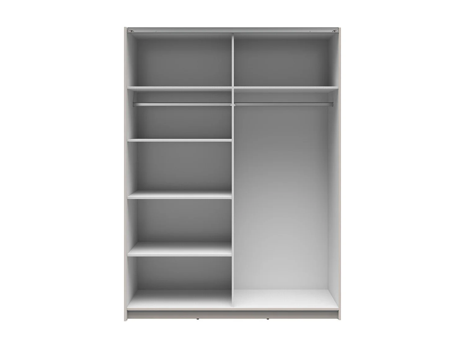 Armoire placard à 2 portes coulissantes avec miroir coloris Beige Kashmir - Longueur 183 x Profondeur 60 x Hauteur 195,5 cm