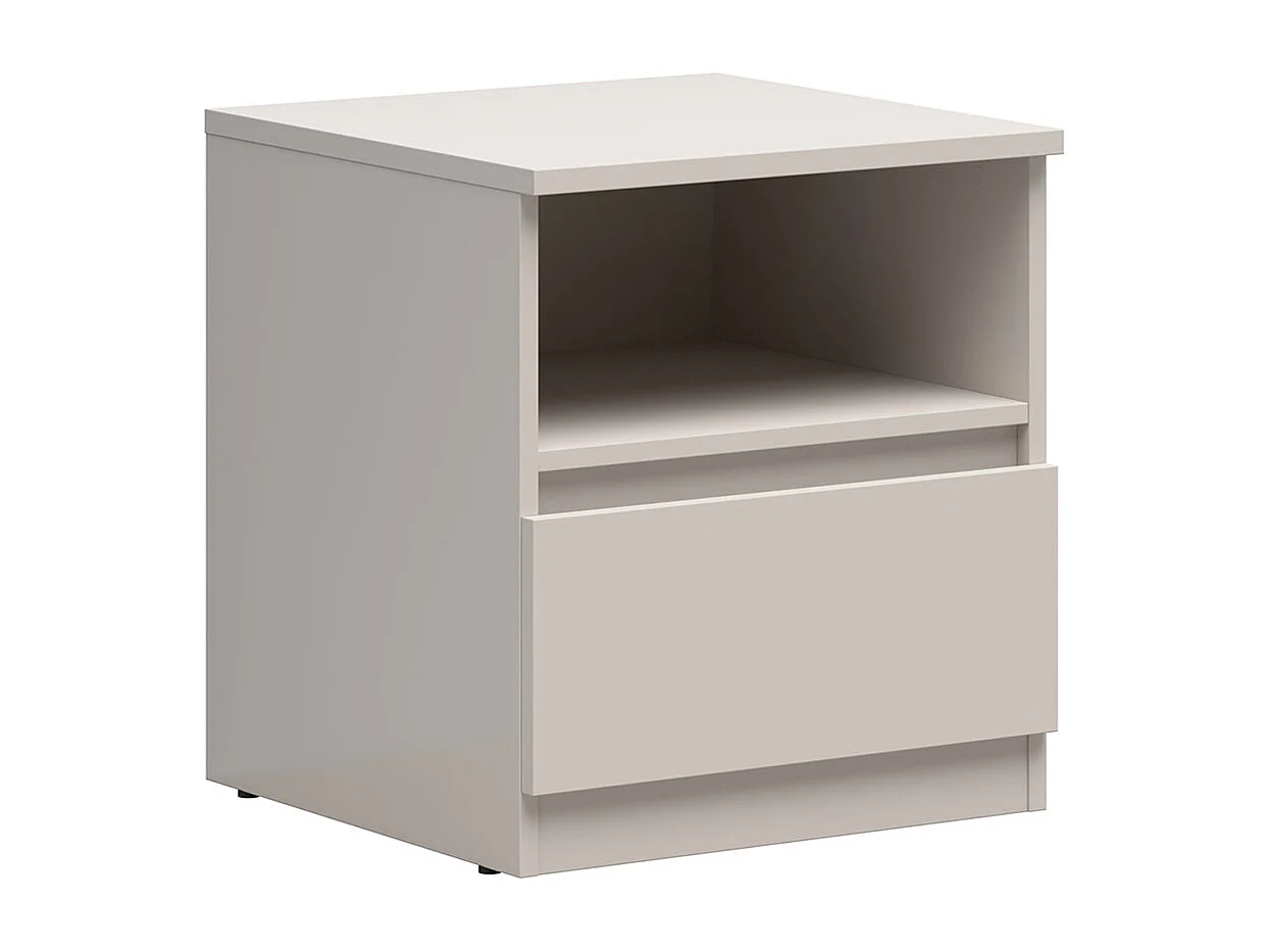 Table de chevet table de nuit avec 1 tiroir coloris Beige- Longueur 45 x Profondeur 45 x Hauteur 50,5 cm