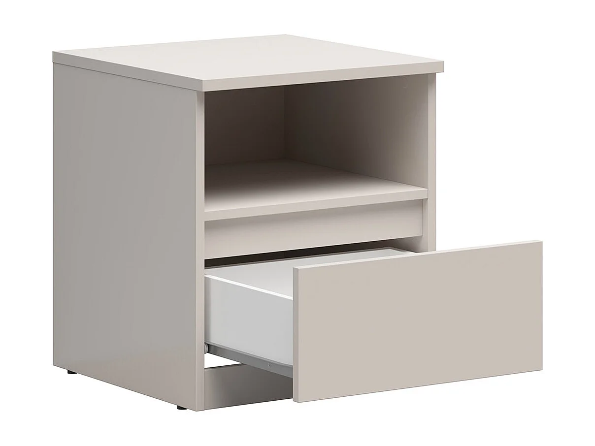 Table de chevet table de nuit avec 1 tiroir coloris Beige- Longueur 45 x Profondeur 45 x Hauteur 50,5 cm