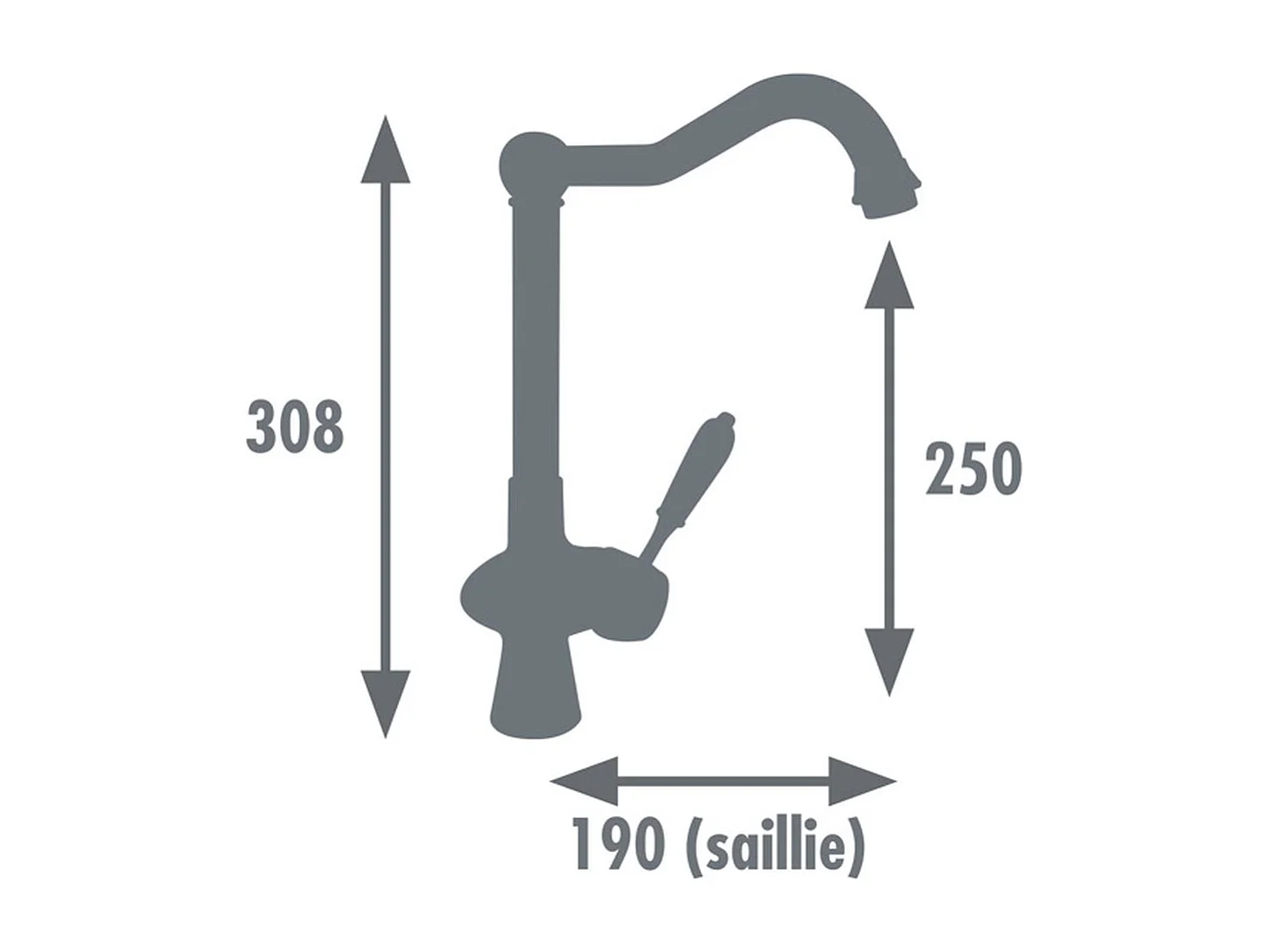 ROUSSEAU Robinet mitigeur de cuisine Cook - Sans douchette - Chrome
