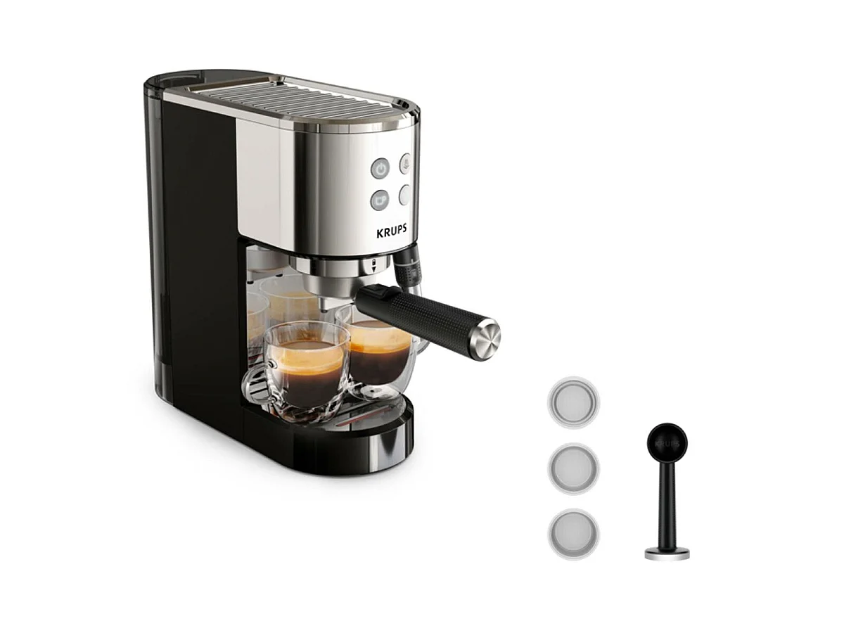 Krups Machine à expresso 15 bars inox/noir - XP444C10