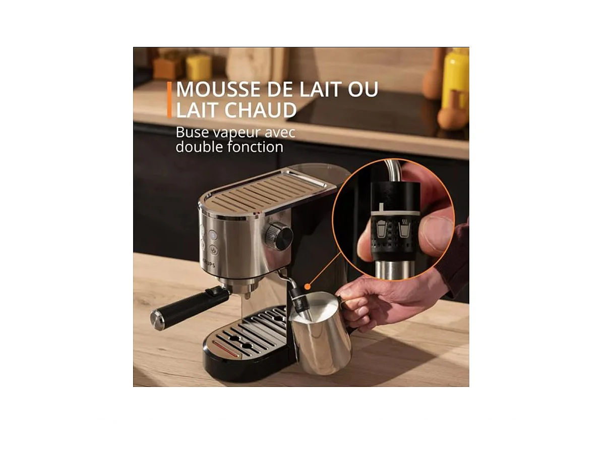 Krups Machine à expresso 15 bars inox/noir - XP444C10
