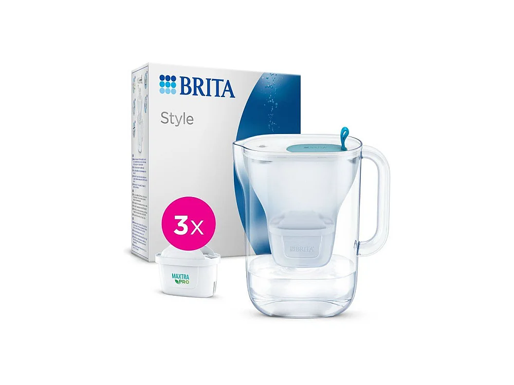 Carafe filtrante BRITA - Style Bleu - Capacité 2,4L dont 1,4L d'eau filtrée - 3 mois MAXTRA PRO