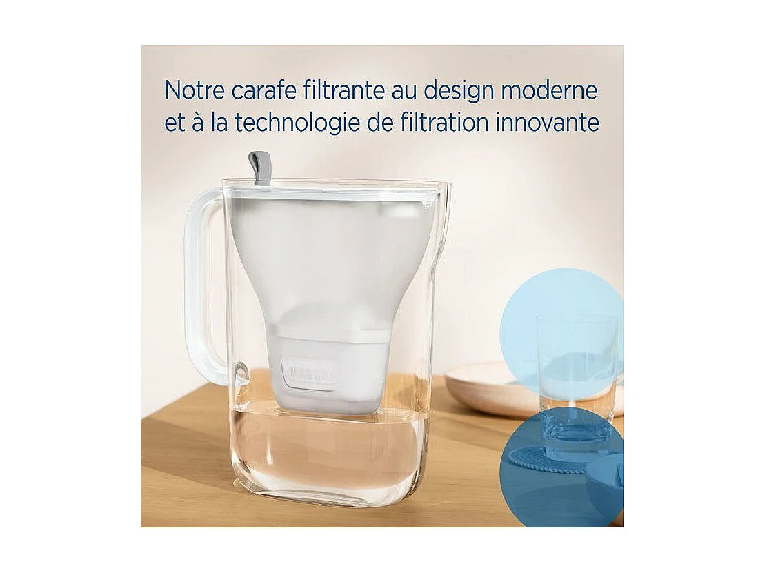 Carafe filtrante BRITA - Style Bleu - Capacité 2,4L dont 1,4L d'eau filtrée - 3 mois MAXTRA PRO