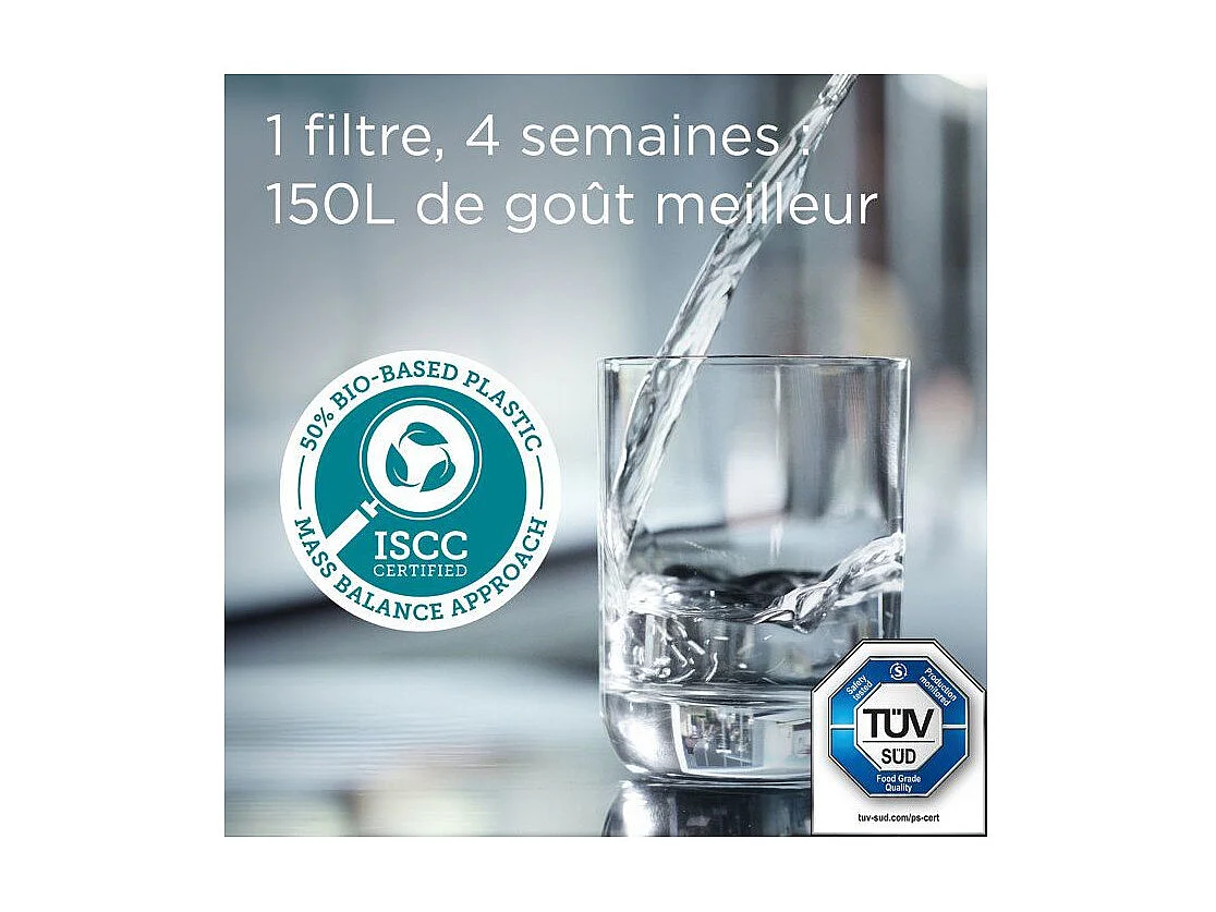 Carafe filtrante BRITA - Style Bleu - Capacité 2,4L dont 1,4L d'eau filtrée - 3 mois MAXTRA PRO