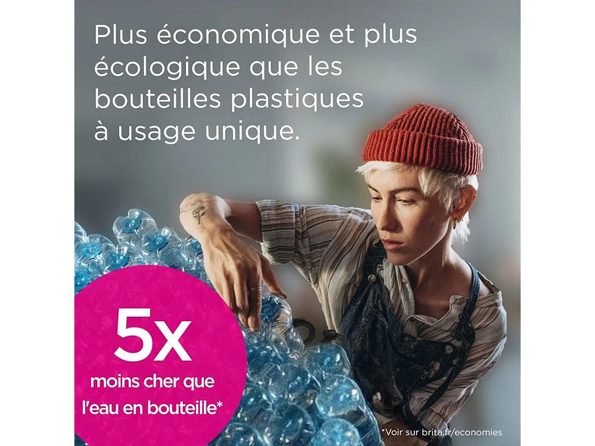 Carafe filtrante BRITA - Style Bleu - Capacité 2,4L dont 1,4L d'eau filtrée - 3 mois MAXTRA PRO