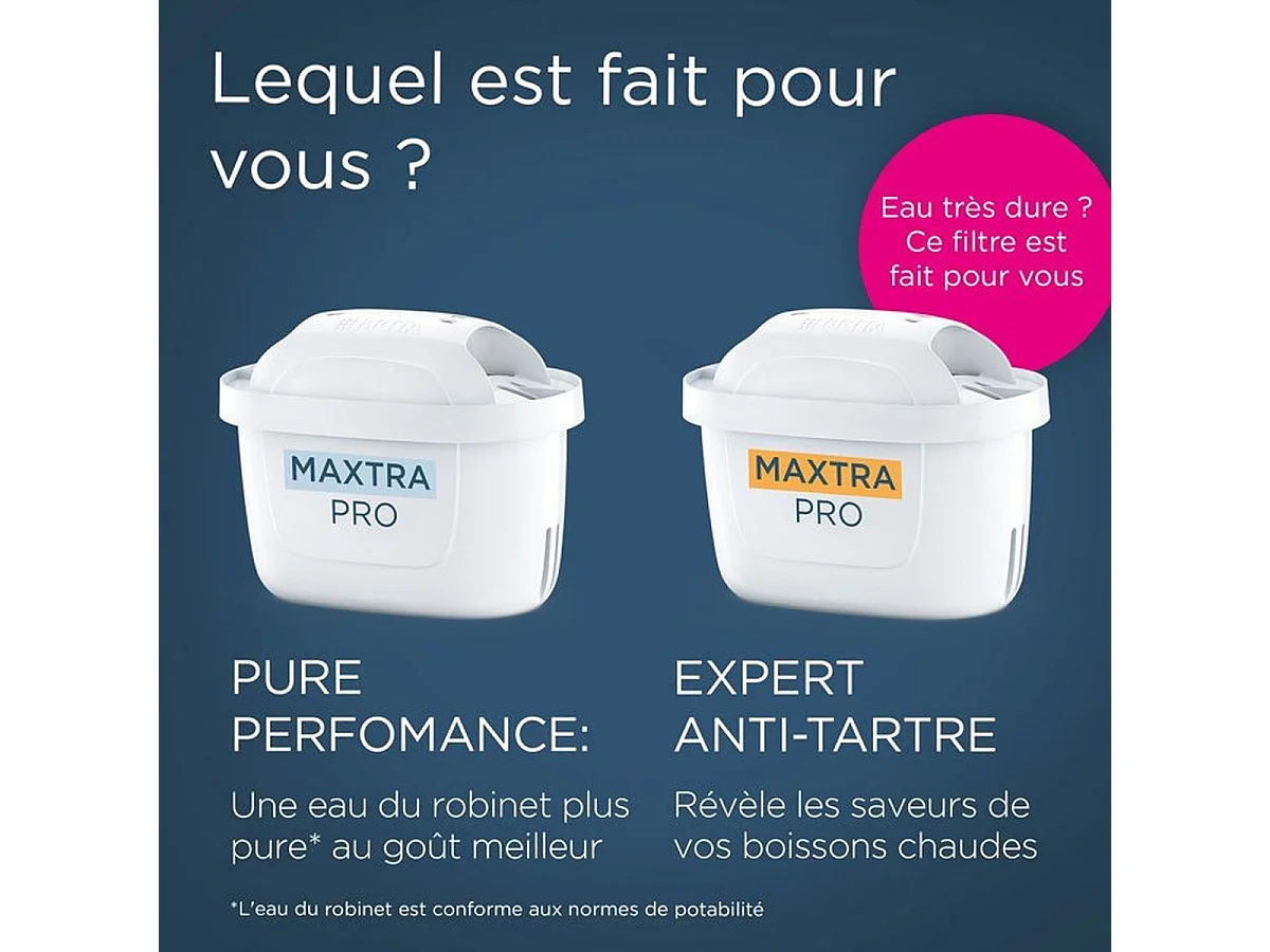 Carafe filtrante BRITA - Style Bleu - Capacité 2,4L dont 1,4L d'eau filtrée - 3 mois MAXTRA PRO