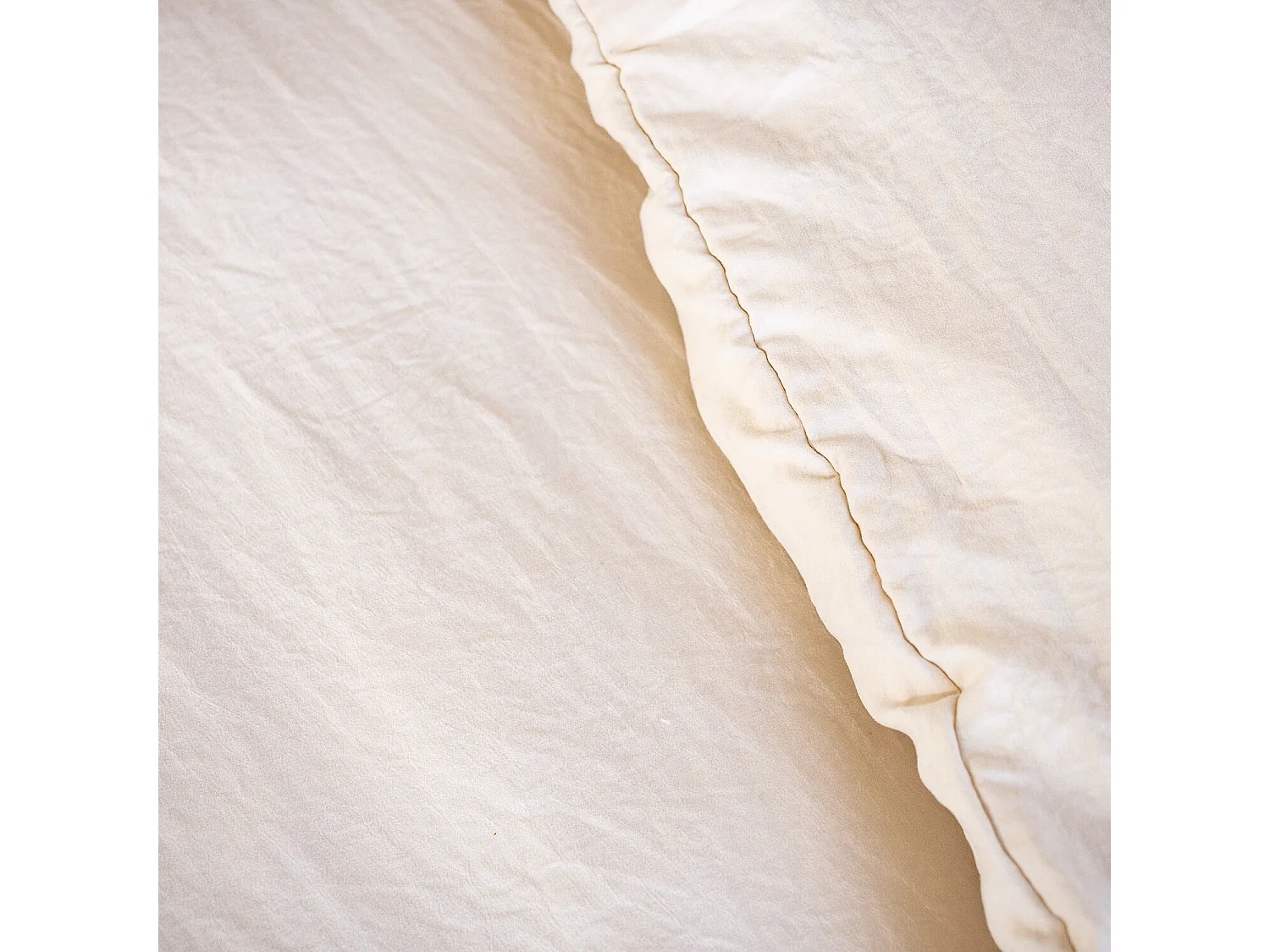 Parure Housse De Couette 100% Polyester Beige Sable