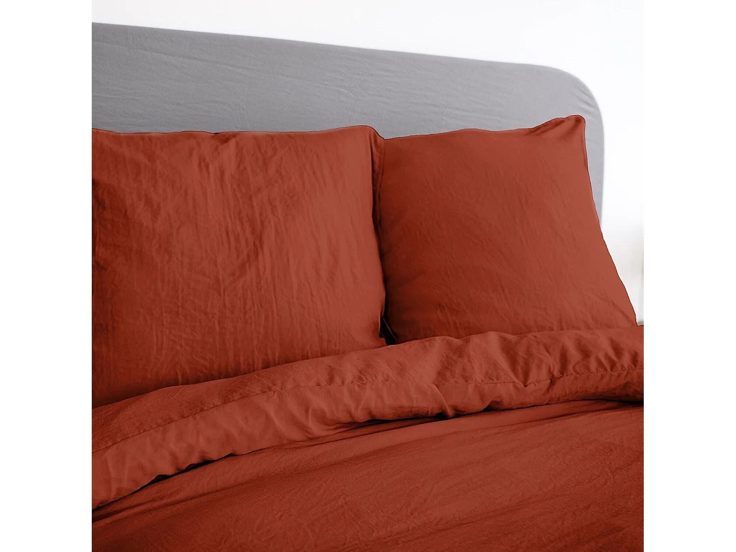 Parure Housse De Couette 100% Polyester Terracotta