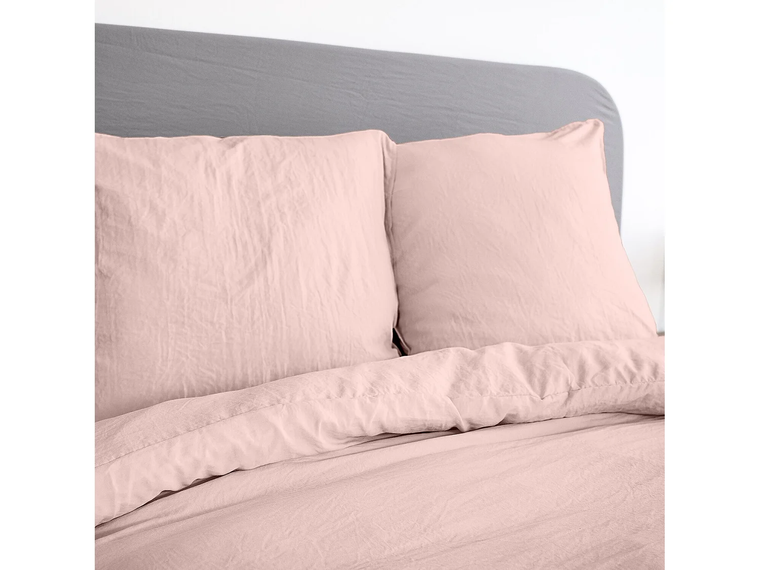 Parure Housse De Couette 100% Polyester Rose Poudré