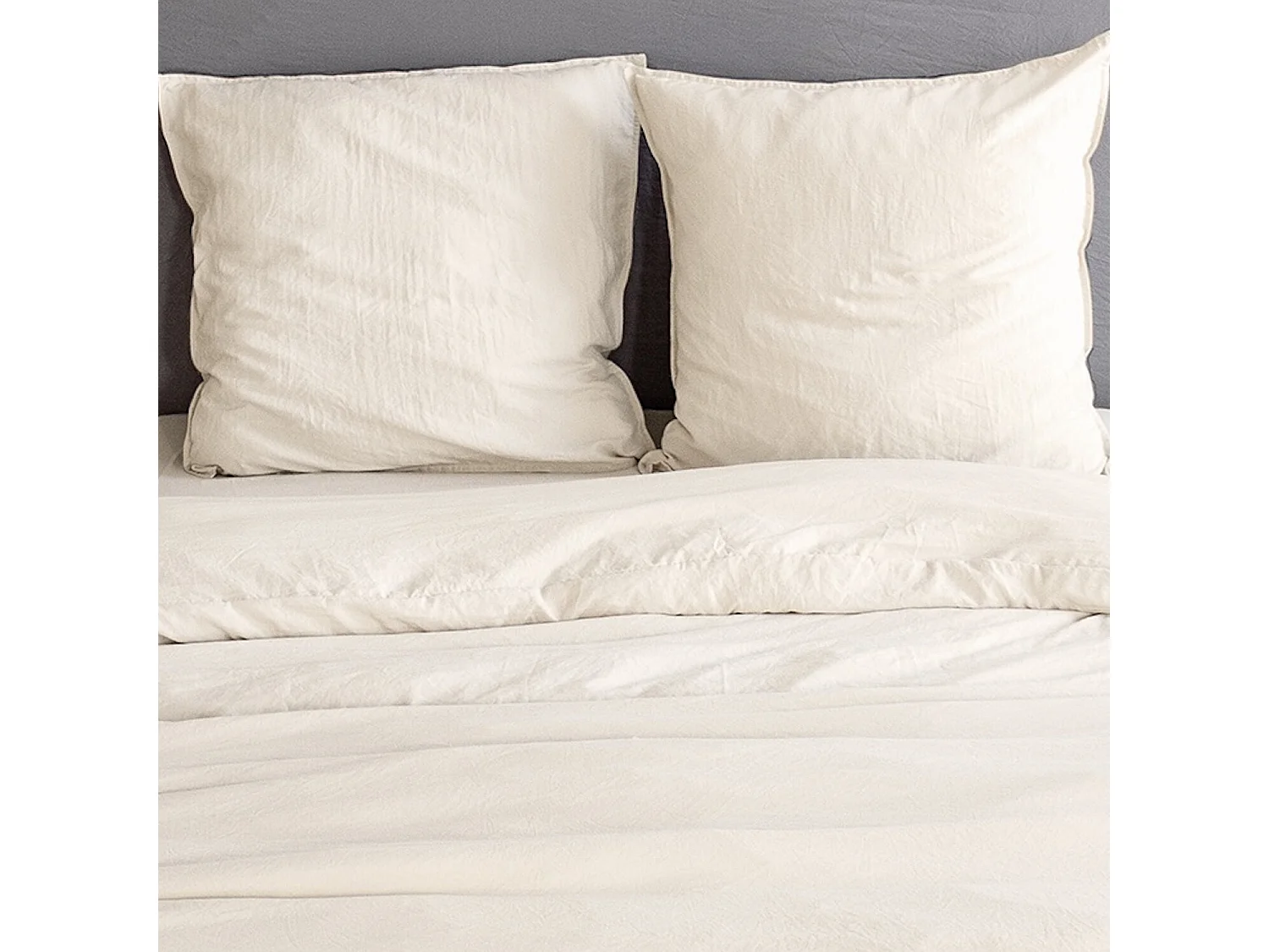 Parure housse de couette 100% polyester beige sable