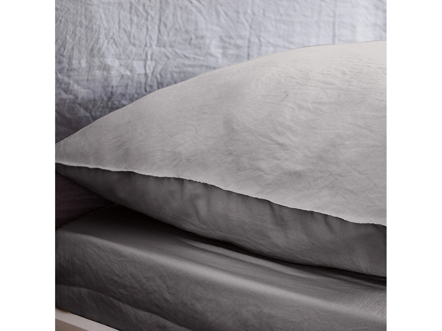 Parure Housse De Couette 100% Polyester Gris Anthracite