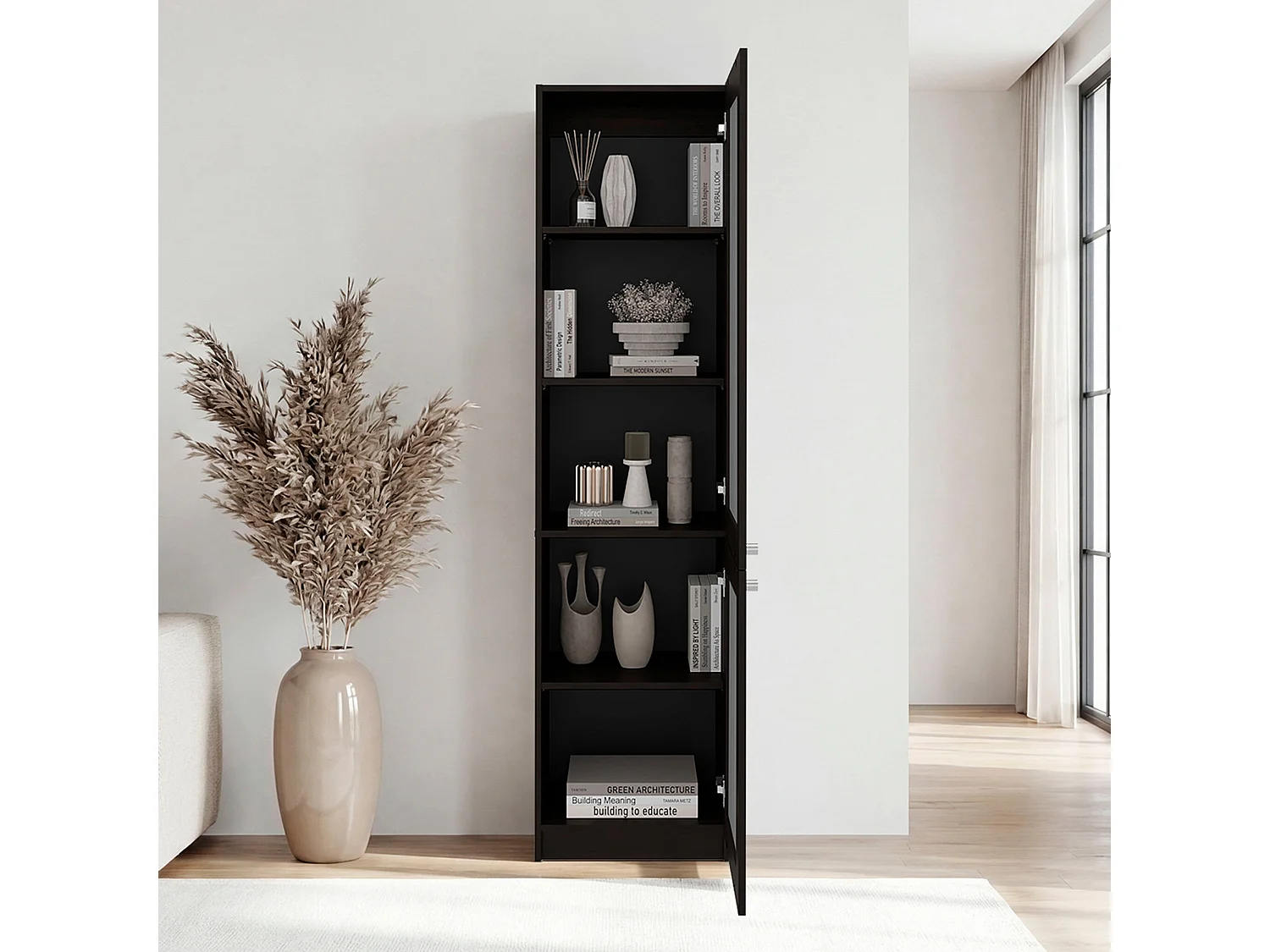 Copenhague Estante alto com portas elegantes para armazenamento