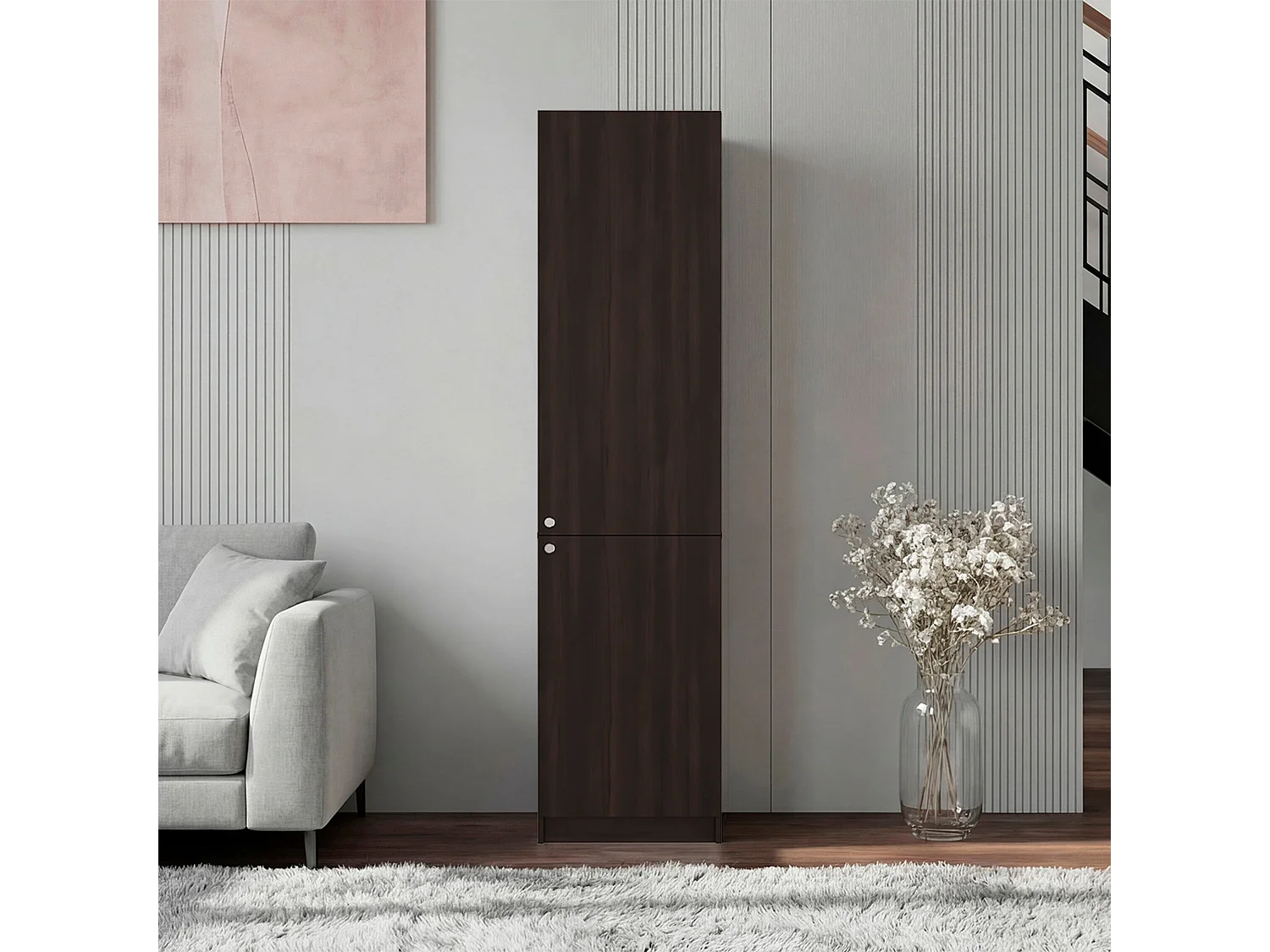 Estante Alto HOME E M4 com 2 Portas e Armazenamento Aberto