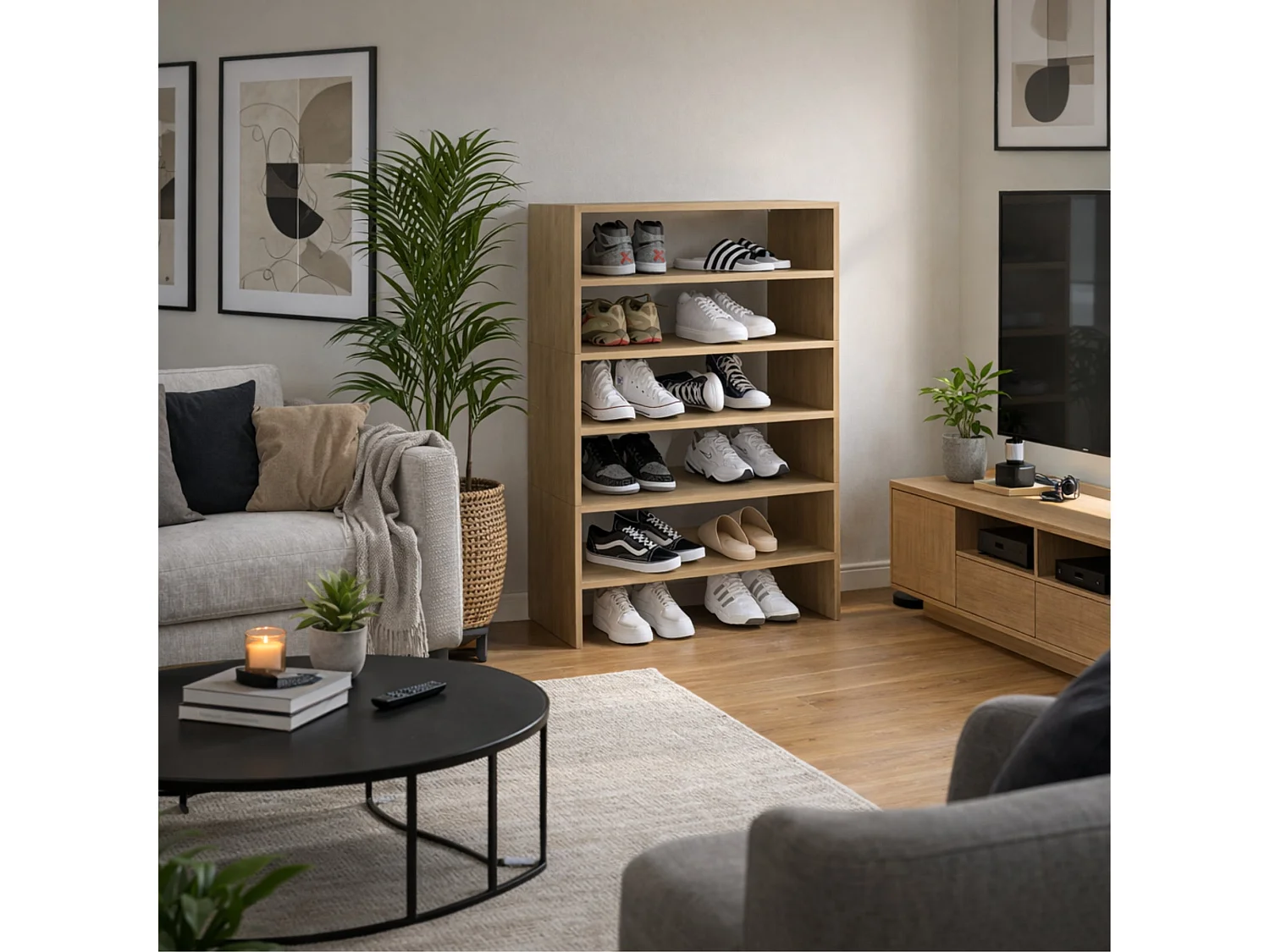 Combo Meuble à Chaussures Amsterdam Organisateur Compact