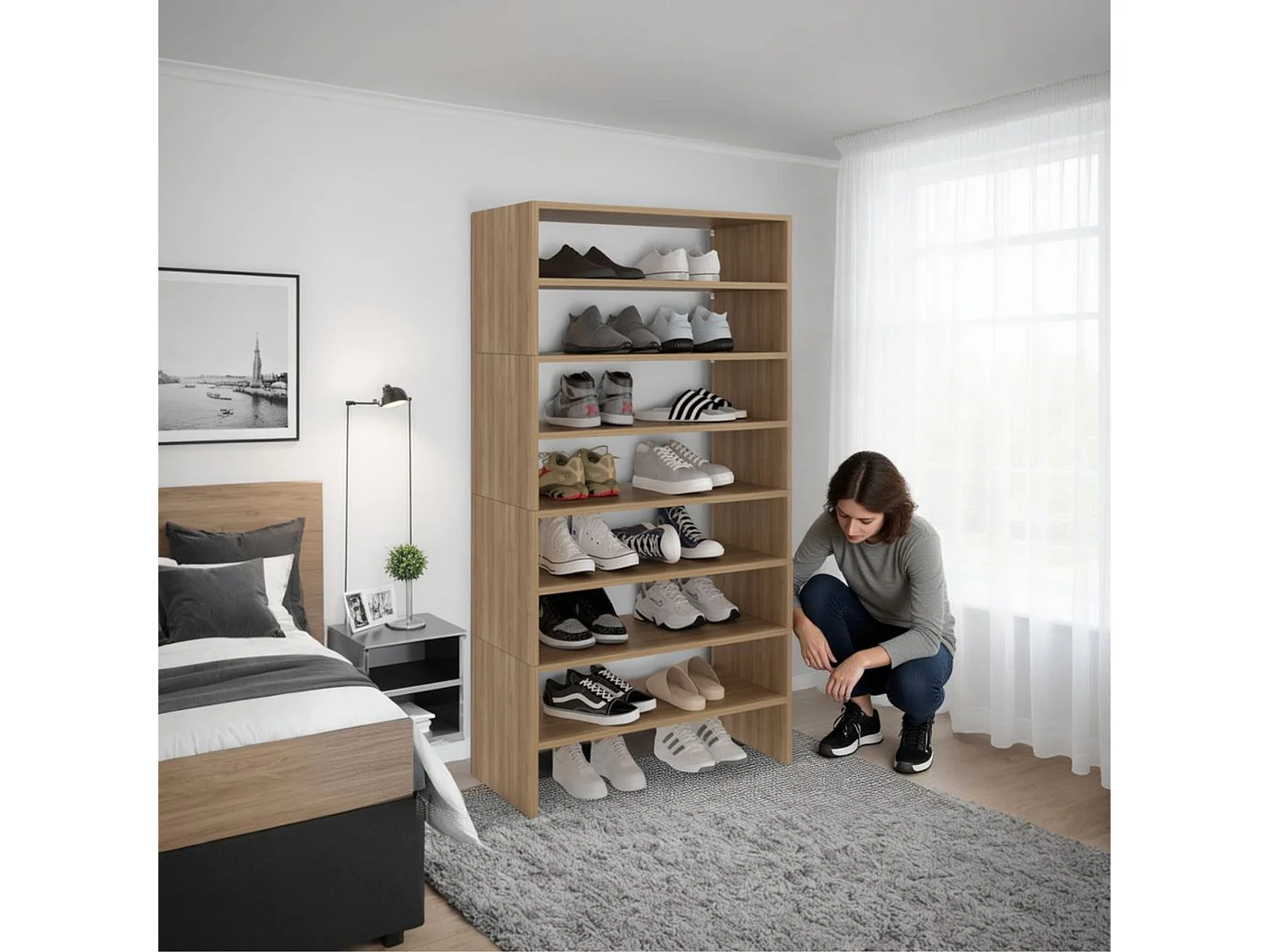 Combo Meuble à Chaussures Amsterdam Organisateur Compact