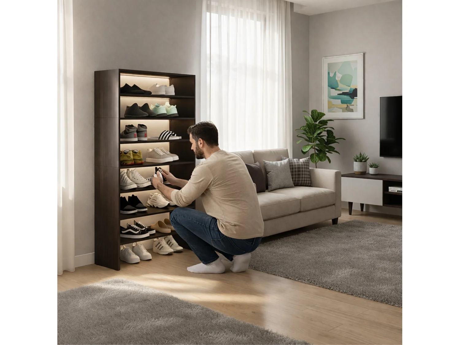 Combo Meuble à Chaussures Milan Design Fonctionnel