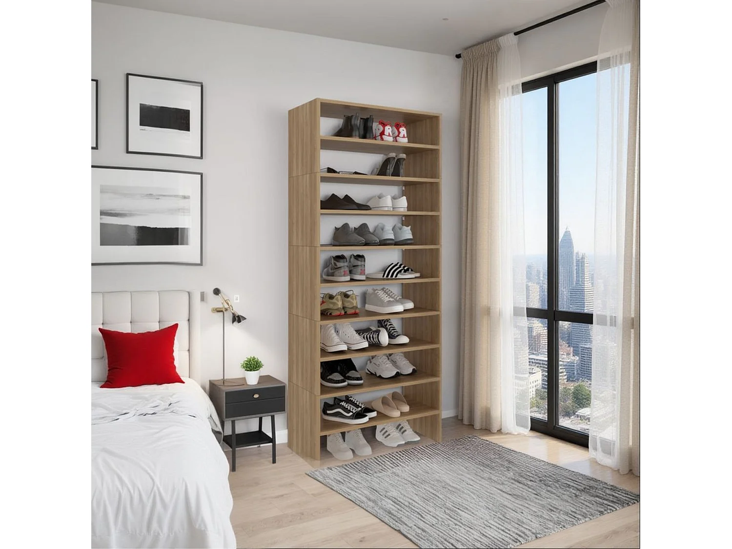 Combo Meuble à Chaussures Amsterdam Organisateur Compact