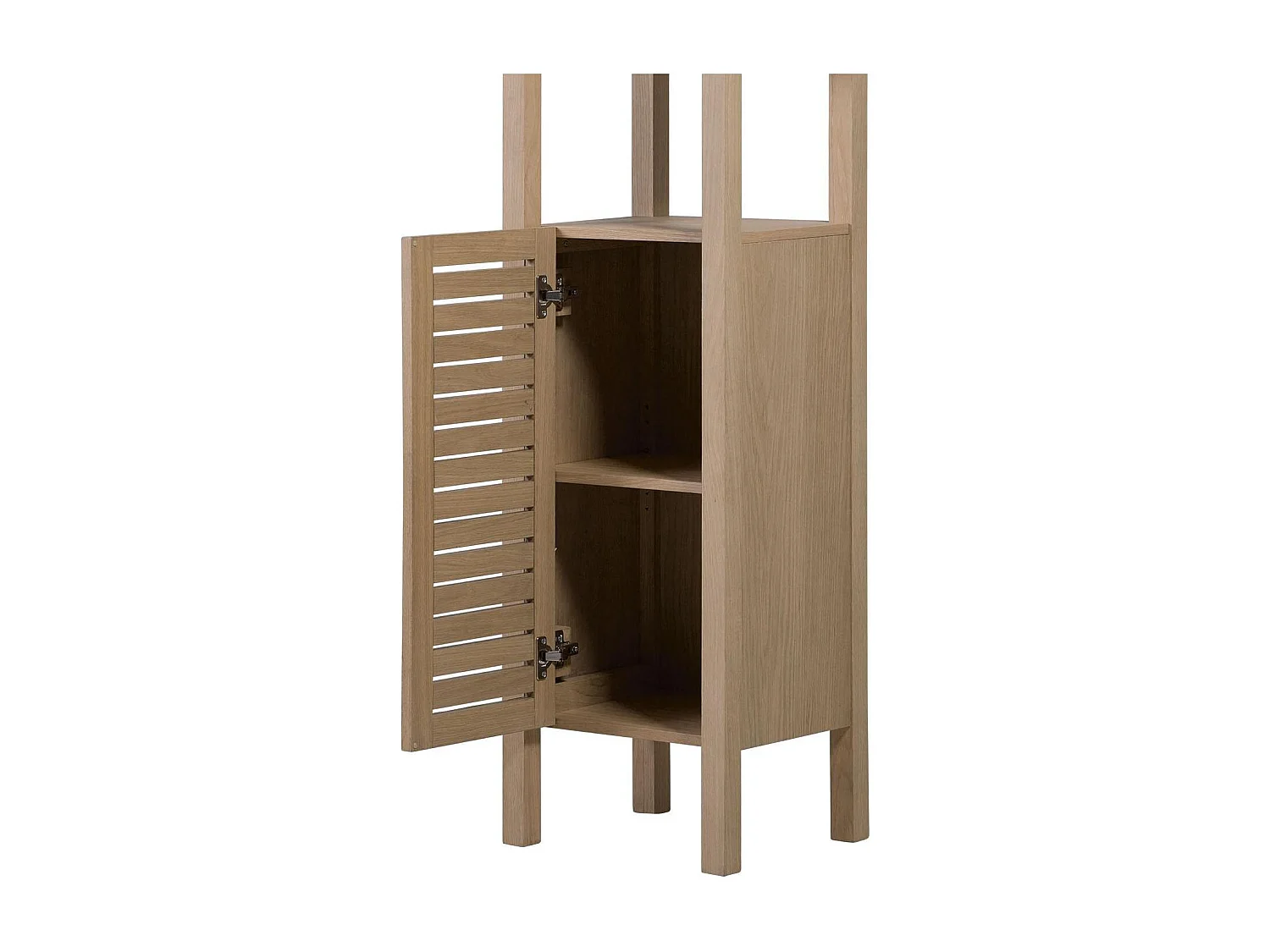 Doppelwaschbecken 120cm Eiche, Armatur, Spiegel und TALIX-Säule