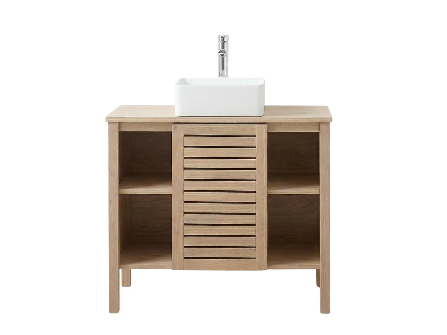 TALIX 90cm Eiche Waschbecken-Unterschrank mit Armatur