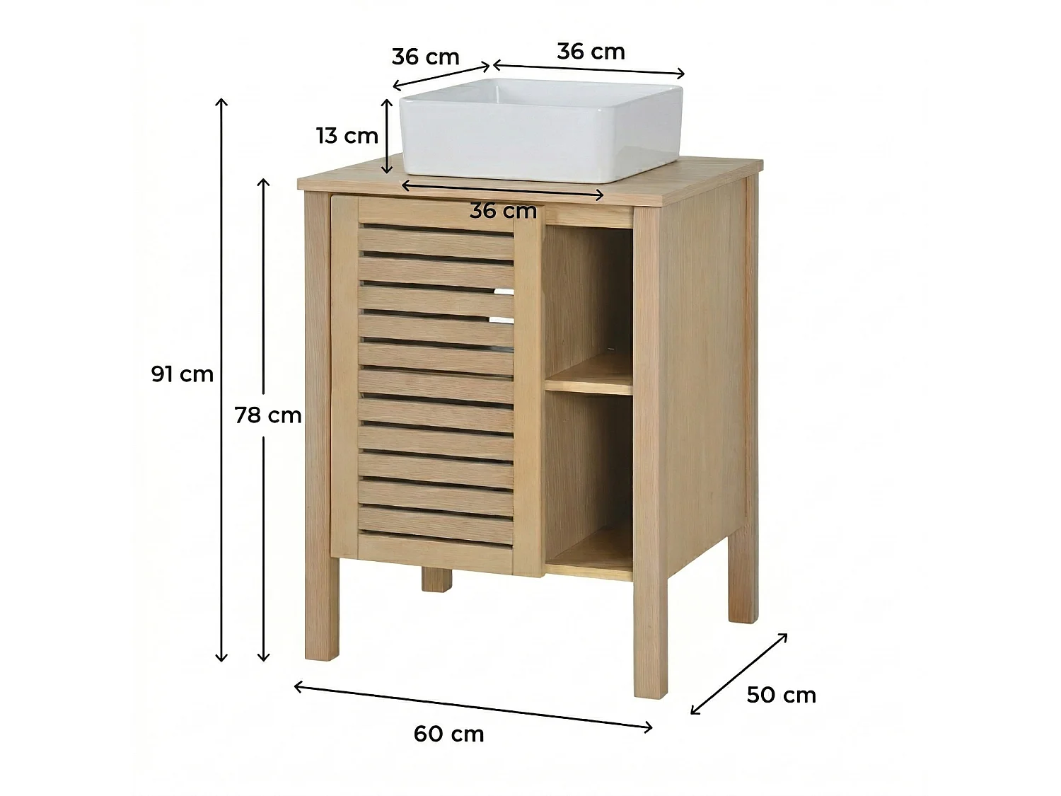Badset 60cm, Waschbecken und Armatur TALIX