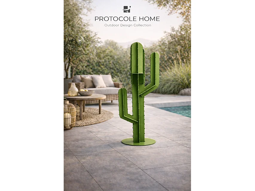 Cactus décoratif extérieur en acier 2 mm - Sculpture design jardin et terrasse