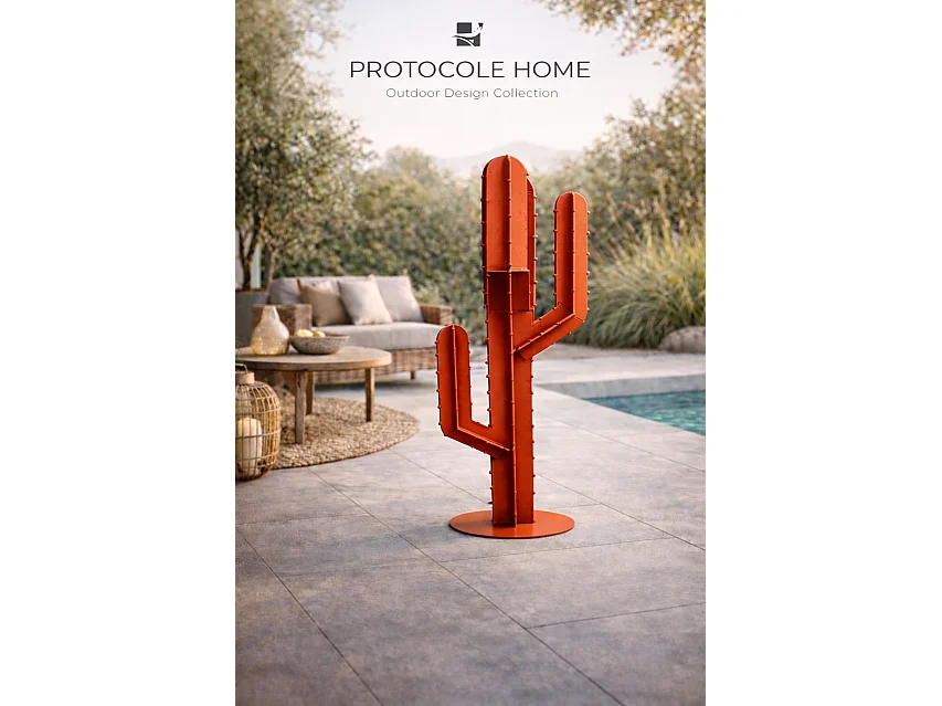 Cactus décoratif extérieur en acier 2 mm - Sculpture design jardin et terrasse
