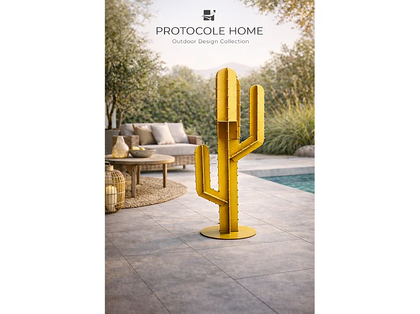Cactus décoratif extérieur en acier 2 mm - Sculpture design jardin et terrasse