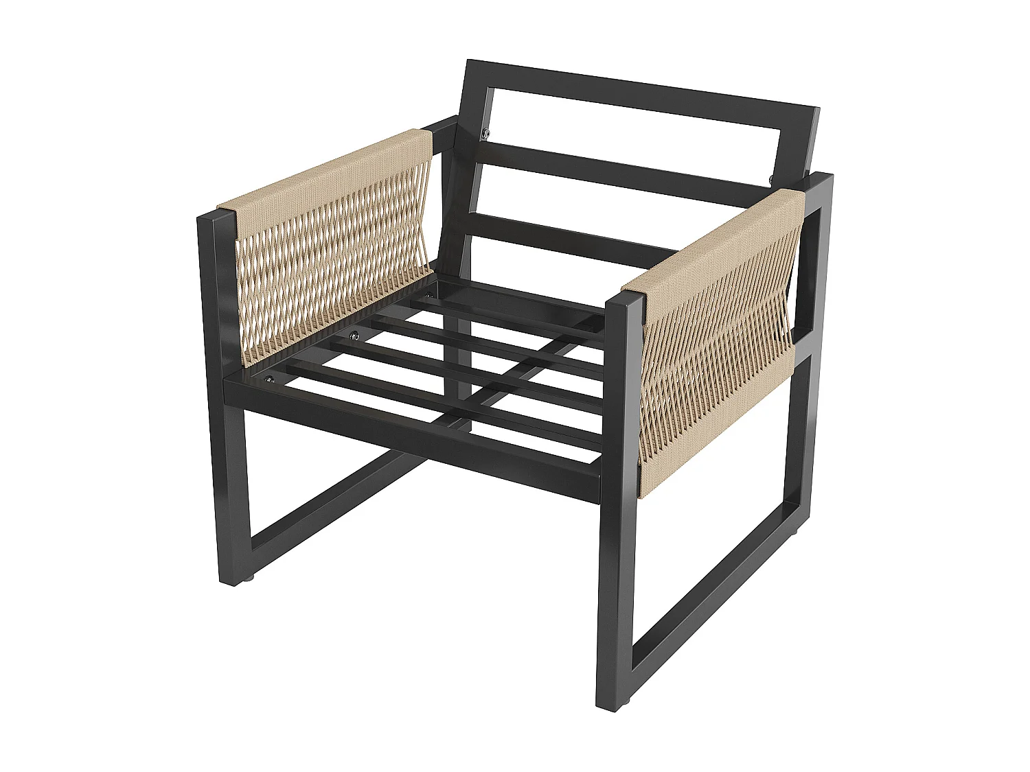 Modulaire tuinset voor 7 tot 8 personen, beige, gemaakt van metaal en polyester, inclusief tafel.