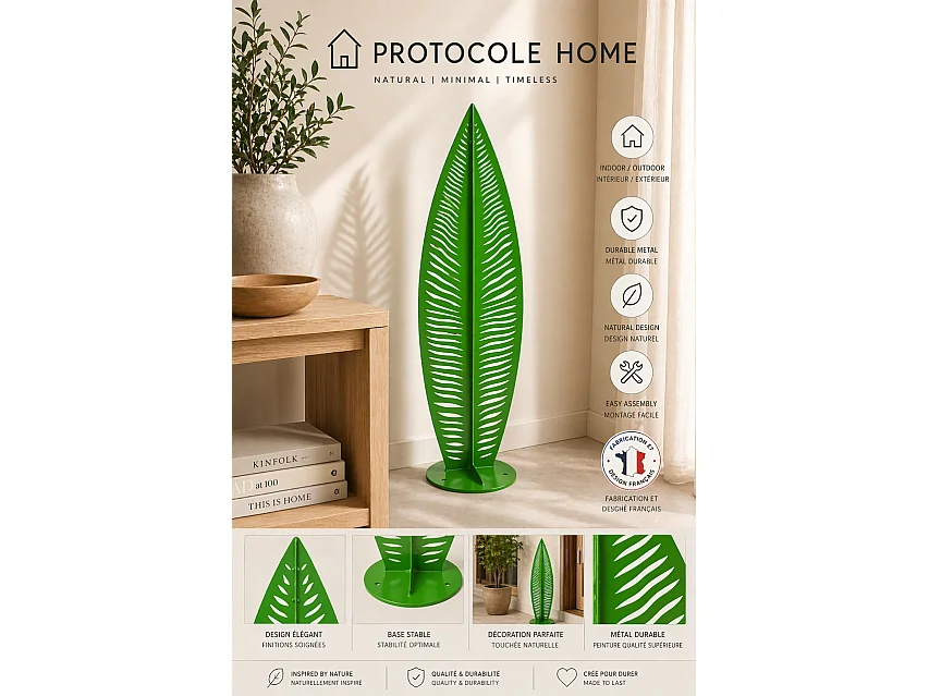 Sapin décoratif extérieur en acier 3 mm PROTOCOLE HOME - 1 mètre, finition thermolaquée