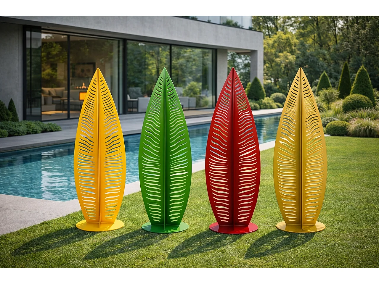 Sapin décoratif extérieur en acier 3 mm PROTOCOLE HOME - 1 mètre, finition thermolaquée