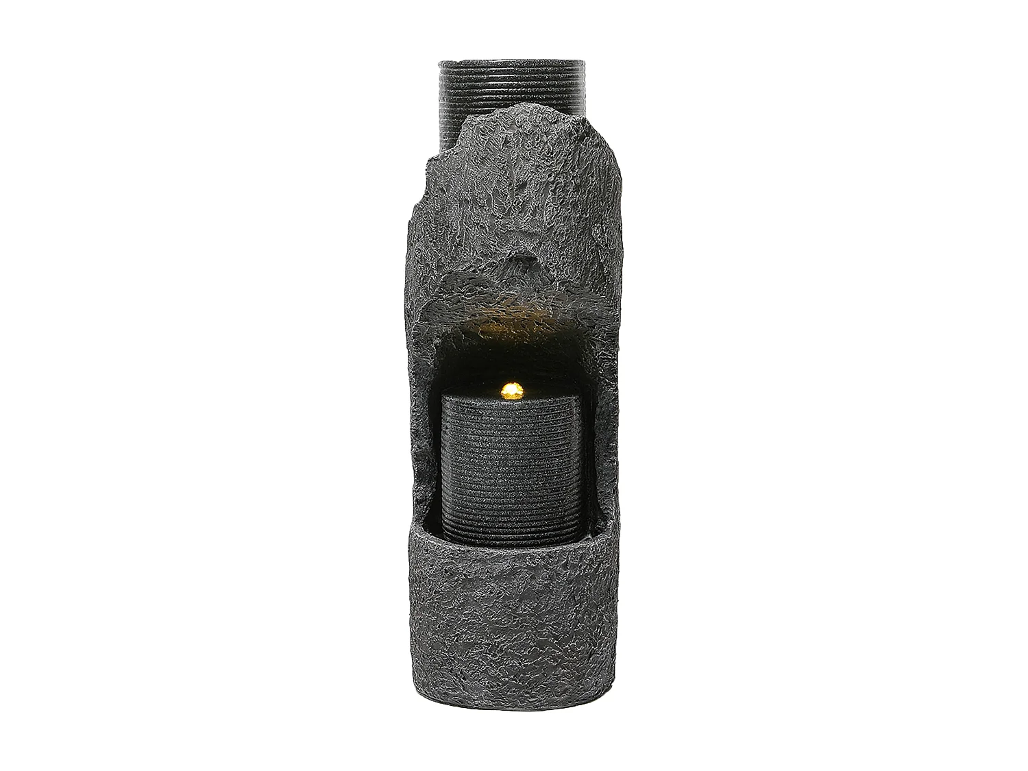 Buitenfontein van kunsthars met grijze LED - H 100,5 cm