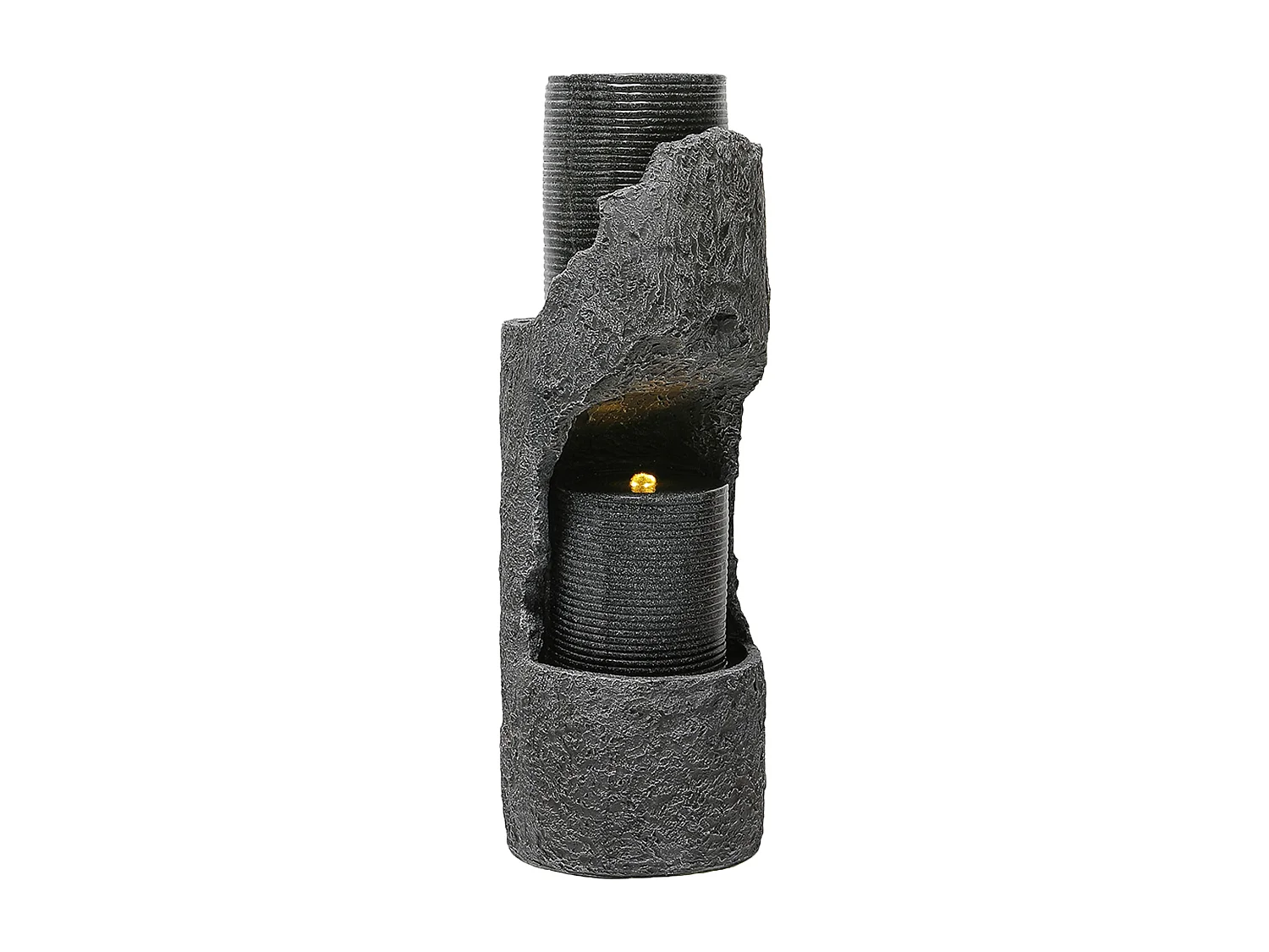 Buitenfontein van kunsthars met grijze LED - H 100,5 cm