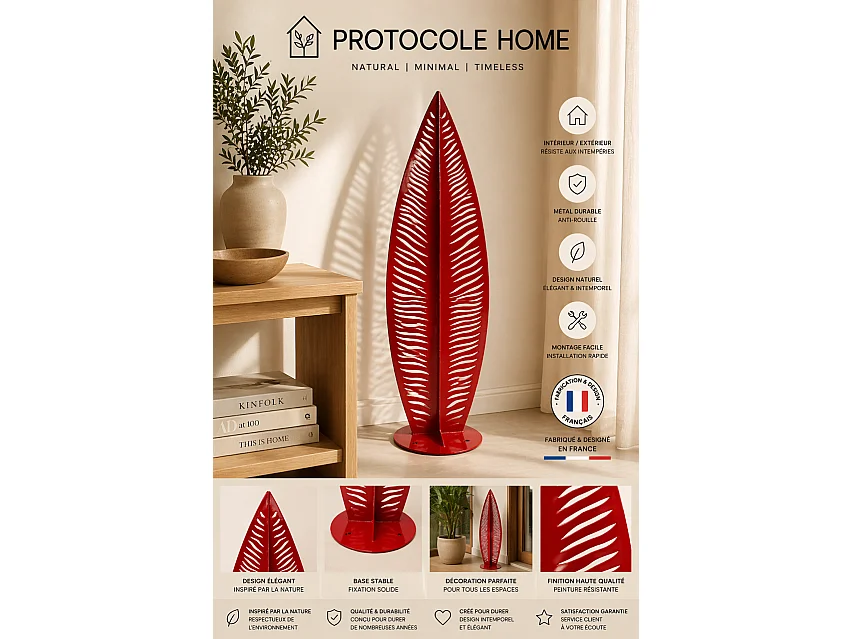 Sapin décoratif extérieur en acier 3 mm PROTOCOLE HOME - 1 mètre, finition thermolaquée
