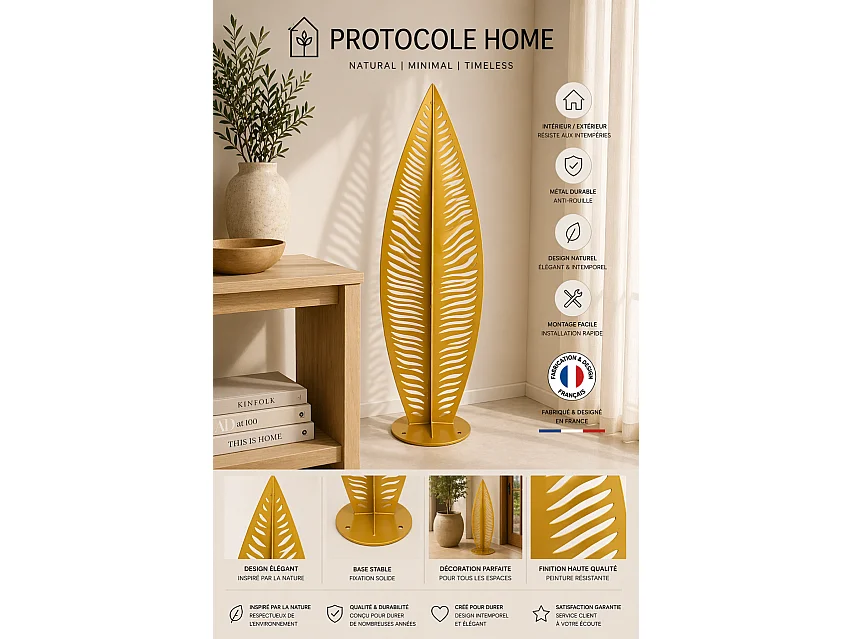 Sapin décoratif extérieur en acier 3 mm PROTOCOLE HOME - 1 mètre, finition thermolaquée