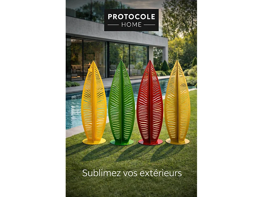 Sapin décoratif extérieur en acier 3 mm PROTOCOLE HOME - 1 mètre, finition thermolaquée