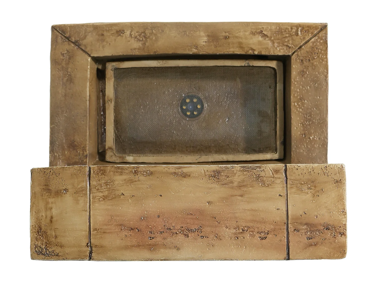 Antieke bruine hars LED-buitenfontein - H 89 cm