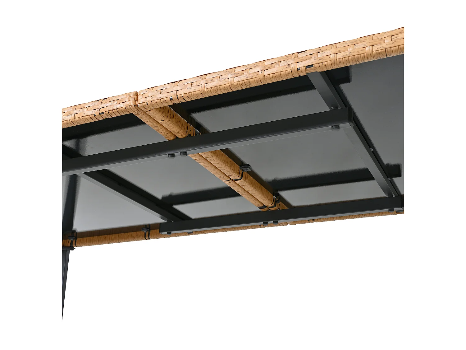 Salle à manger de jardin en polyrotin : la table L.170 cm + 6 chaises - Noir