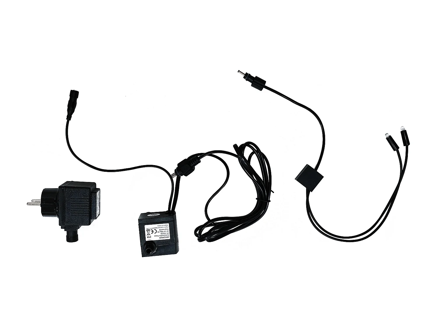 Fonte de resina para exterior com LED - H 77,5 - Aparência de pedra cinzenta