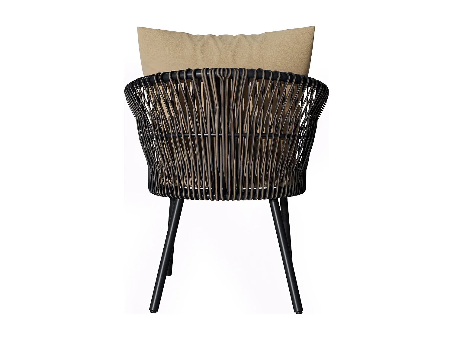 Salle à manger de jardin : la table L.150 cm et 6 chaises - Kaki et naturel