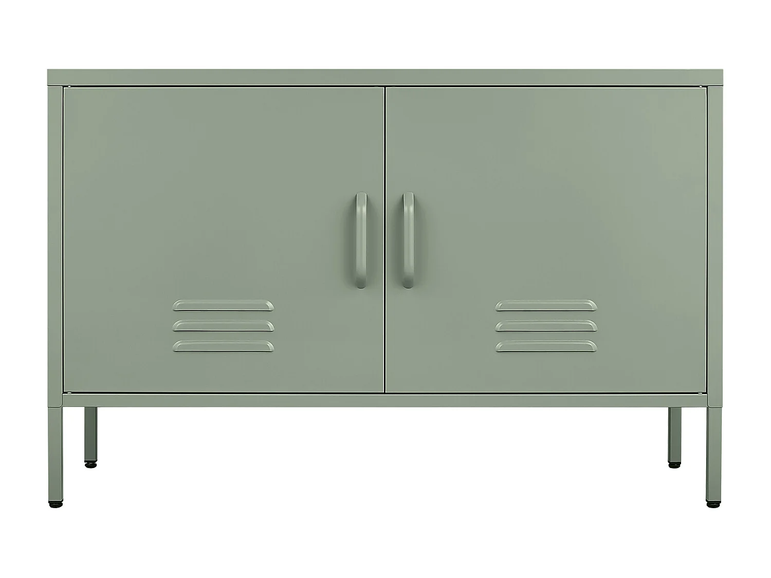 Buffet en acier vert avec étagères réglables 100x40x65 cm