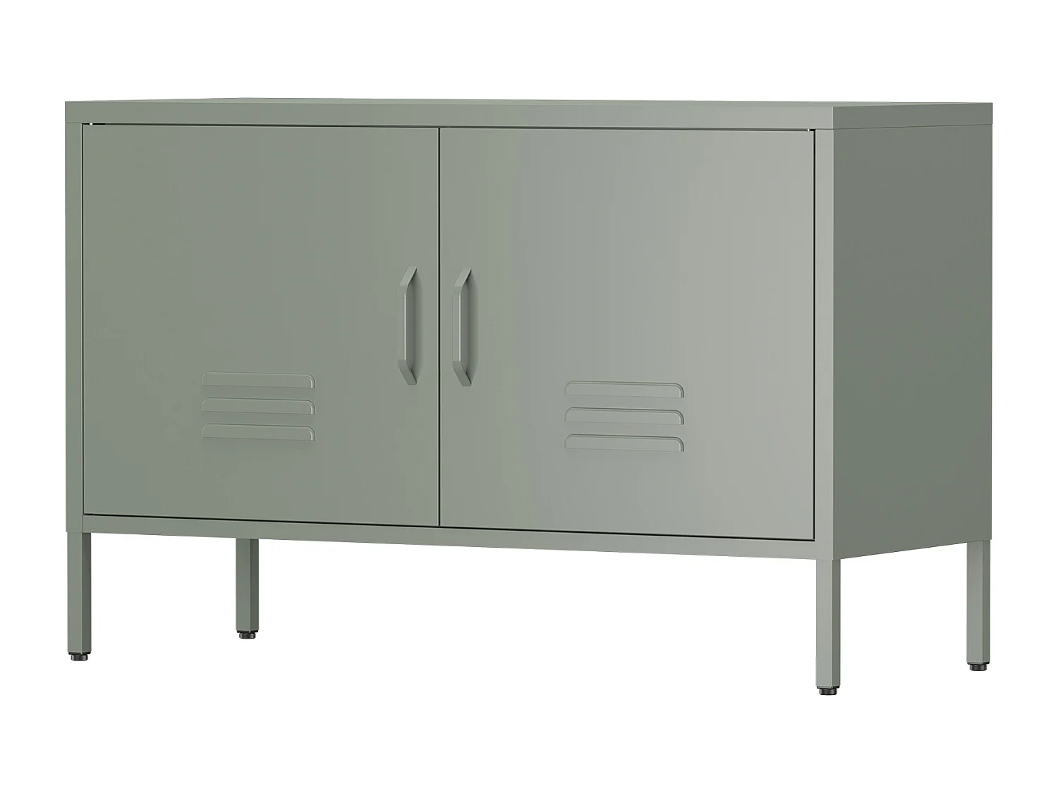 Buffet en acier vert avec étagères réglables 100x40x65 cm