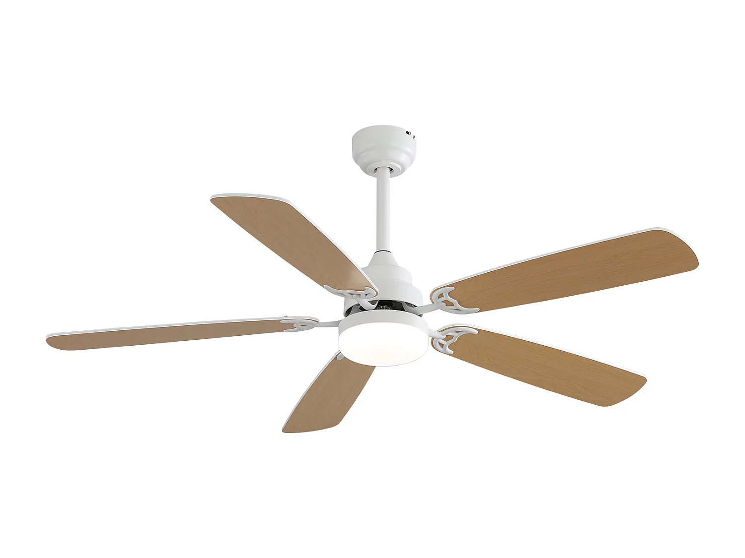 Ventilateur de plafond 132 cm avec LED 18W dimmable 3 couleurs - Blanc mat