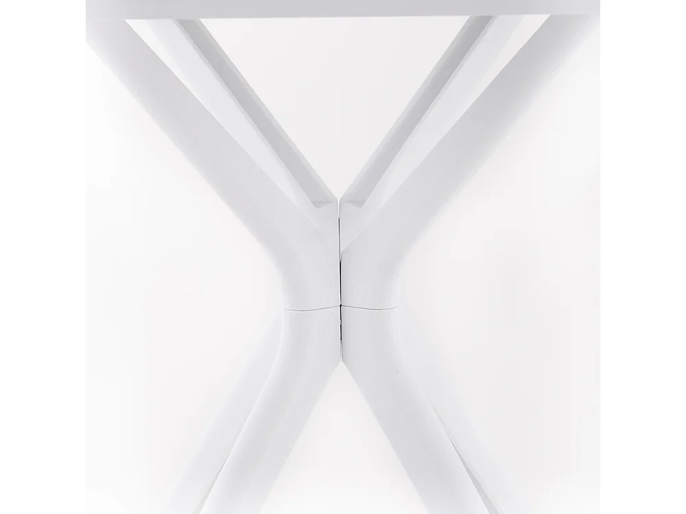 Table d'extérieur carrée 80x80, résine renforcée de fibre de verre, robuste et durable, idéale pour jardins, bars et restaurants - LUCAS/Blanc