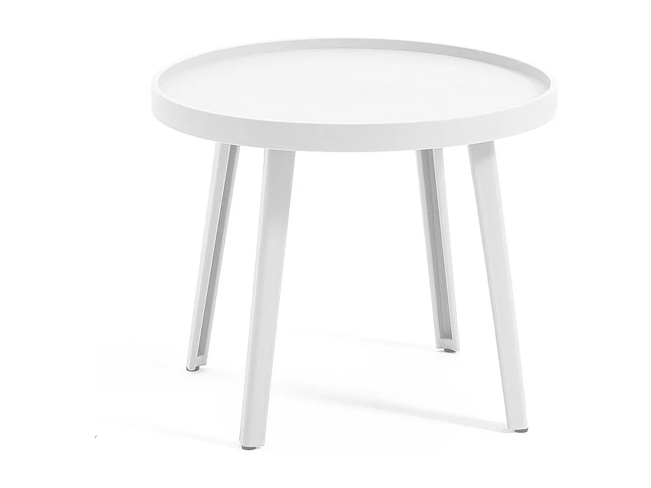 Ensemble de jardin en résine avec 2 fauteuils et table basse, design moderne, ergonomique et résistant pour l'extérieur - Betty - Blanc