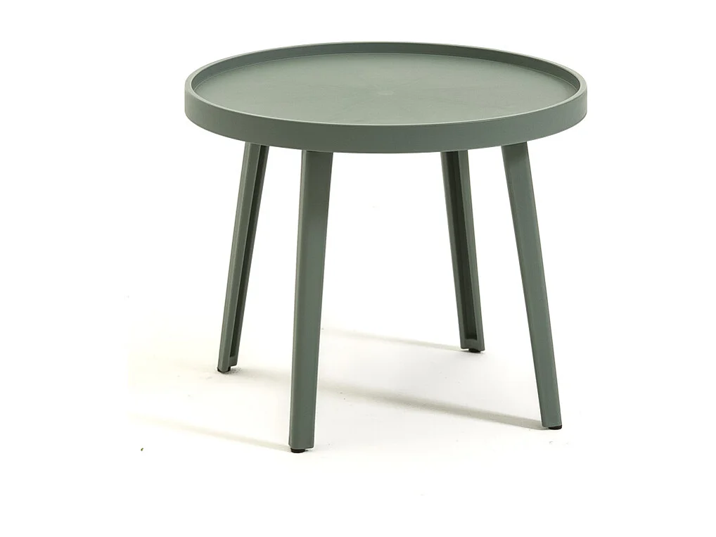 Ensemble de jardin en résine avec 2 fauteuils et table basse, design moderne, ergonomique et résistant pour l'extérieur - Betty - Sauge