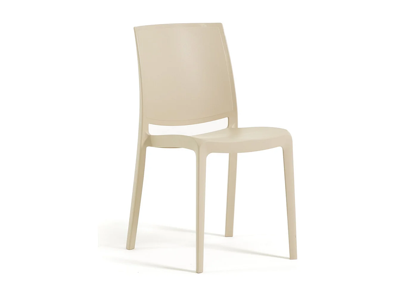 Lot de 6 chaises en polypropylène renforcé avec fibre de verre, empilables pour extérieur et jardin, bar et restaurant, cuisine, design moderne - Carmen - Crème